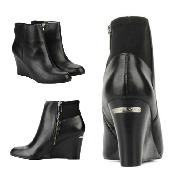 MICHAEL Michael Kors Bromley Wedge Booties - Black - Picture 1 of 16